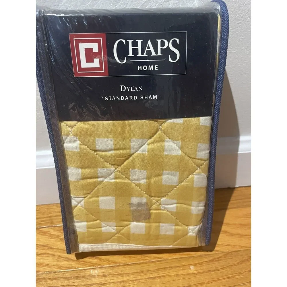 Chaps Home Dylan‎ Standard Sham Yellow And White Gingham 26